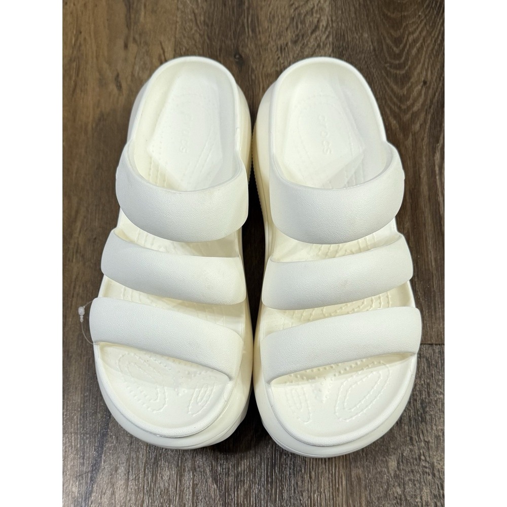 NWT Crocs Mega Crush Triple Strap Sandal White Women's Sz 10 Platform Clog